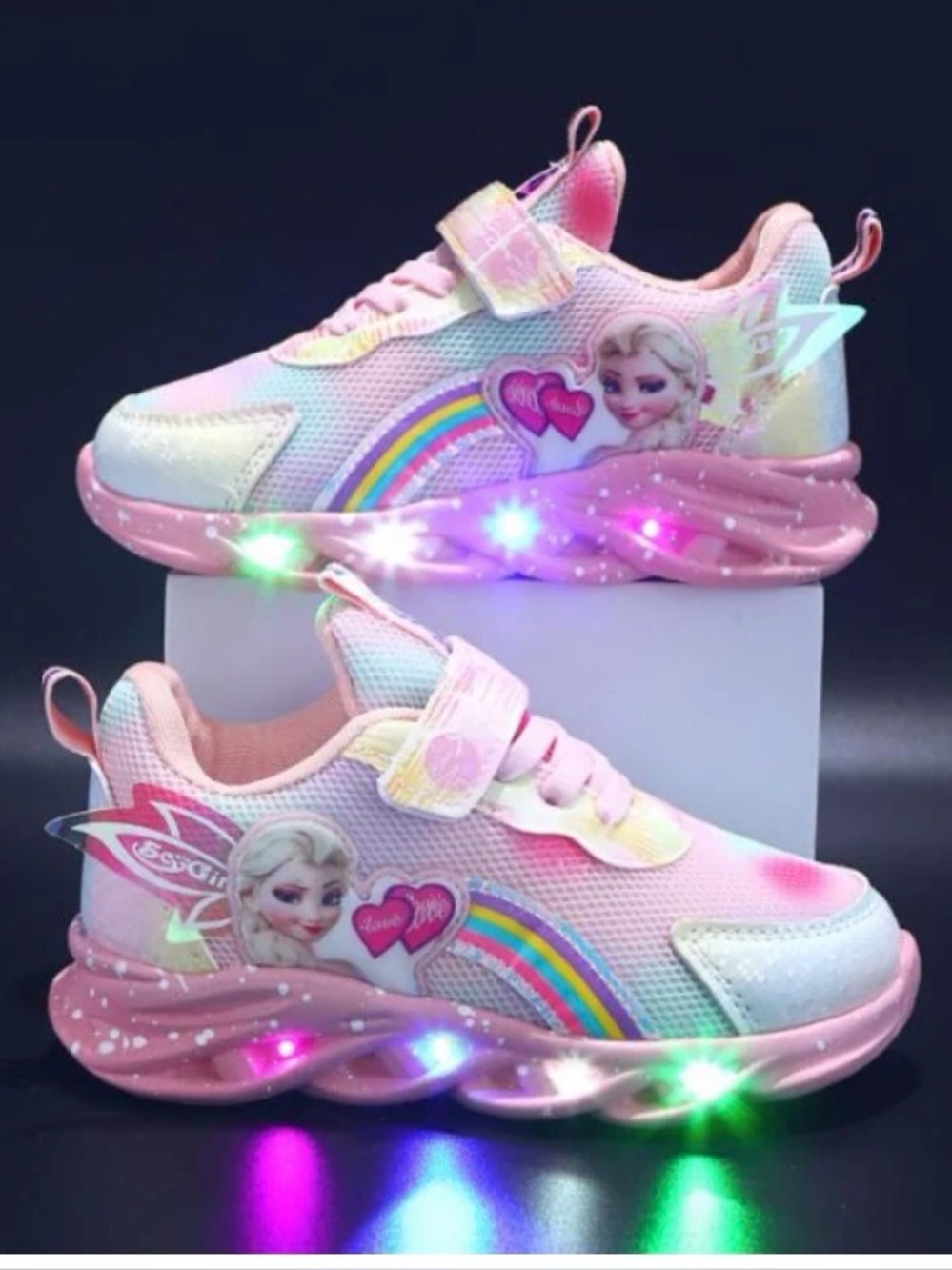 NEW. Disney Frozen Elsa LED Light-Up Sneakers. Never worn.